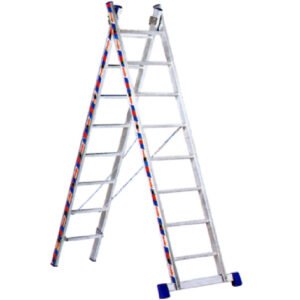 Σκάλα επαγγελματική αλουμινίου διπλή - 2*12 σκαλιά ύψος Α/Β: 3,25m/5,50m.