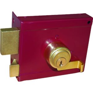 Κλειδαριά Abba κουτιαστή ασφαλείας αριστερή σε κόκκινο χρώμα 36050L