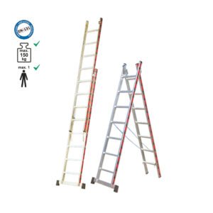 Σκάλα επαγγελματική αλουμινίου διπλή - 2*15 σκαλιά ύψος Α/Β: 4,00m/7,00m.