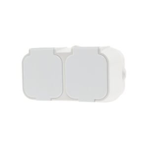 GEYER Πρίζα διπλή IP54 H2-B52GM-W λευκή