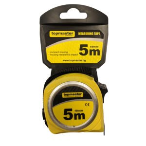 TOP MASTER Μετροταινία 5M*19MM με αυτόματη επαναφορά compact 260402