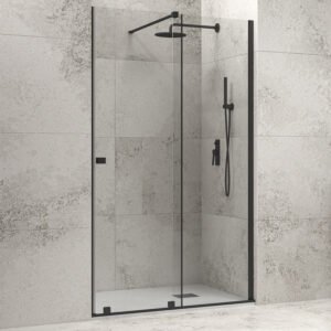 Καμπίνα από τοίχο σε τοίχο με διάφανο κρύσταλλο ANIMUS 400 Black KARAG 120x200cm