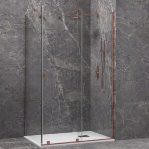 Καμπίνα από τοίχο σε τοίχο με διάφανο κρύσταλλο ANIMUS 400 Rose Gold KARAG 180x200cm