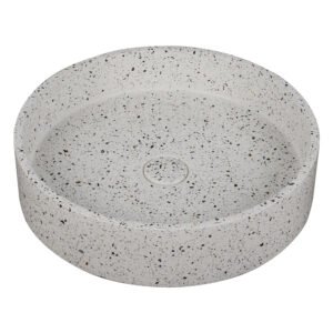 Νιπτήρας επικαθήμενος με βαλβίδα ELPIS Stracciatella CS-0003 KARAG Ø42,5x10cm