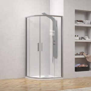 Καμπίνα ημικυκλική με διάφανο κρύσταλλο EFE 200 Silver KARAG 80x80x190cm