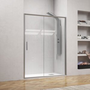 Καμπίνα από τοίχο σε τοίχο με διάφανο κρύσταλλο EFE 400 Silver KARAG 100x190cm