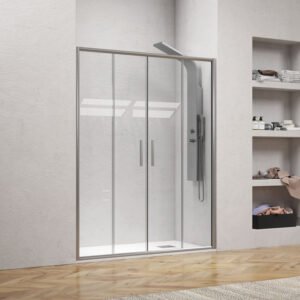 Καμπίνα από τοίχο σε τοίχο με διάφανο κρύσταλλο EFE 600 Silver KARAG 160x190cm