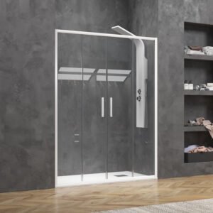 Καμπίνα από τοίχο σε τοίχο με διάφανο κρύσταλλο EFE 600 White KARAG 190x190cm