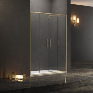 Καμπίνα από τοίχο σε τοίχο με διάφανο κρύσταλλο EFE 600 Gold KARAG 170x190cm