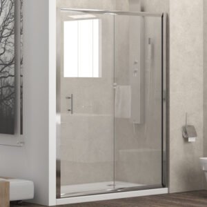 Καμπίνα από τοίχο σε τοίχο με διάφανο κρύσταλλο FLORA 500 Cromo KARAG