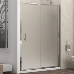 Καμπίνα από τοίχο σε τοίχο με σατινέ κρύσταλλο FLORA 500 Cromo KARAG 150x190cm