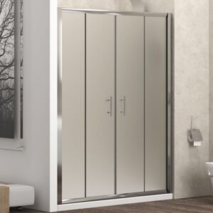 Καμπίνα από τοίχο σε τοίχο με σατινέ κρύσταλλο FLORA 600 Cromo KARAG 210x190cm