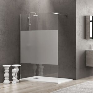 Σταθερό διαχωριστικό ντουζιέρας με σεριγραφάτο κρύσταλλο FREE 1 Cromo KARAG 80x185cm