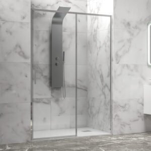 Καμπίνα από τοίχο σε τοίχο με διάφανο κρύσταλλο LEA 400 Cromo KARAG 130x200cm