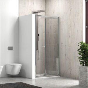 Καμπίνα σπαστή από τοίχο σε τοίχο με διάφανο κρύσταλλο M4S Cromo KARAG