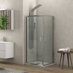 Καμπίνα τετράγωνη με διάφανο κρύσταλλο NEW FLORA 100 Cromo KARAG 70x70x180cm
