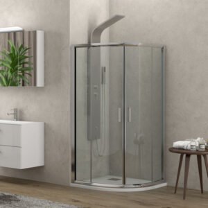 Καμπίνα ημικυκλική με διάφανο κρύσταλλο NEW FLORA 200 Cromo KARAG 90x90x170cm