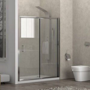 Καμπίνα από τοίχο σε τοίχο με διάφανο κρύσταλλο NEW FLORA 500 Cromo KARAG 130x180cm