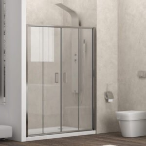 Καμπίνα από τοίχο σε τοίχο με διάφανο κρύσταλλο NEW FLORA 600 Cromo KARAG 190x180cm