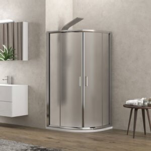 Καμπίνα ημικυκλική με fabric κρύσταλλο NEW FLORA 200 Cromo KARAG 90x90x180cm