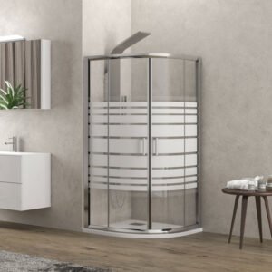 Καμπίνα ημικυκλική με σεριγραφάτο κρύσταλλο NEW FLORA 200 Cromo KARAG 90x90x180cm