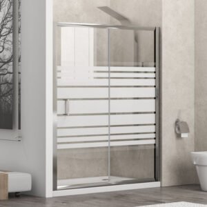 Καμπίνα από τοίχο σε τοίχο με σεριγραφάτο κρύσταλλο NEW FLORA 500 Cromo KARAG 150x180cm