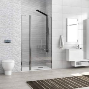 Καμπίνα από τοίχο σε τοίχο με διάφανο κρύσταλλο PANEX 600 ALTO Cromo KARAG 130x200cm