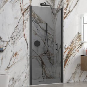 Καμπίνα από τοίχο σε τοίχο με fume κρύσταλλο S 28 ALTO PORTA Black KARAG
