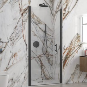 Καμπίνα από τοίχο σε τοίχο με διάφανο κρύσταλλο S 28 ALTO PORTA Black KARAG 80x200cm