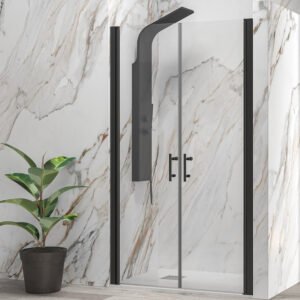 Καμπίνα από τοίχο σε τοίχο με διάφανο κρύσταλλο S 28 ALTO SALLON Black KARAG 110x200cm