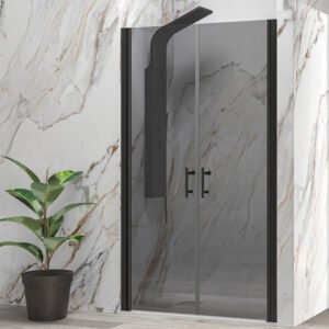 Καμπίνα από τοίχο σε τοίχο με fume κρύσταλλο S 28 ALTO SALLON Black KARAG 125x200cm