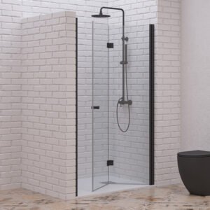 Καμπίνα από τοίχο σε τοίχο με διάφανο κρύσταλλο S 7 PORTA Black KARAG 60x200cm