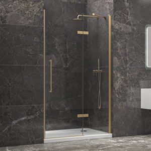 Καμπίνα από τοίχο σε τοίχο με διάφανο κρύσταλλο TINOS 400 Gold KARAG 90x200cm