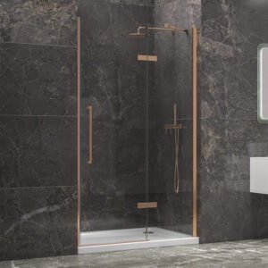 Καμπίνα από τοίχο σε τοίχο με διάφανο κρύσταλλο TINOS 400 Rose Gold KARAG 80x200cm