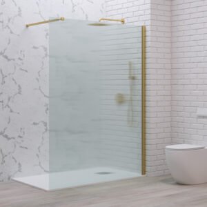 Σταθερό διαχωριστικό ντουζιέρας με flute κρύσταλλο WALKIN 1 Gold KARAG 140x200cm