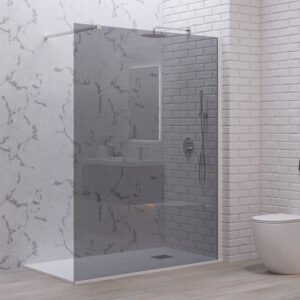 Σταθερό διαχωριστικό ντουζιέρας με fume κρύσταλλο WALKIN 1 White KARAG