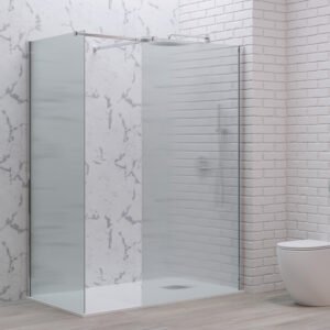 Σταθερά διαχωριστικά ντουζιέρας με flute κρύσταλλο WALKIN 2 Cromo KARAG 140x200cm