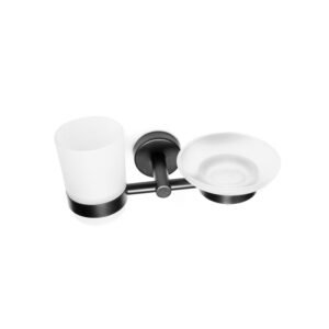 Ποτηροθήκη & σαπουνοθήκη UNO 1853 55 Μαύρη ματ KARAG