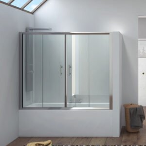 Καμπίνα μπανιέρας από τοίχο σε τοίχο με διάφανο κρύσταλλο FLORA 300 KARAG