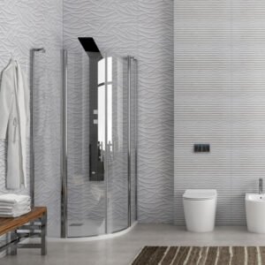 Καμπίνα ημικυκλική με διάφανο κρύσταλλο PANEX 200 Cromo KARAG 90x90x190cm