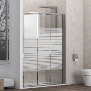 Καμπίνα από τοίχο σε τοίχο με σεριγραφάτο κρύσταλλο PENTA 300 Cromo KARAG 100x180cm