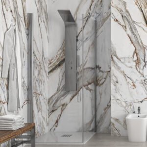 Σταθερό διαχωριστικό ντουζιέρας με διάφανο κρύσταλλο S 28F ALTO Cromo KARAG 85x200cm