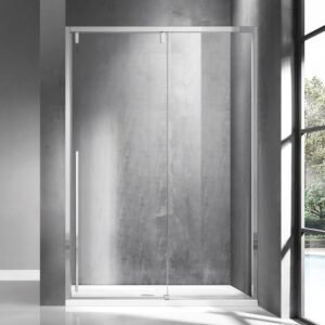 Καμπίνα από τοίχο σε τοίχο με διάφανο κρύσταλλο SANTORINI 400 Cromo KARAG 150x200cm