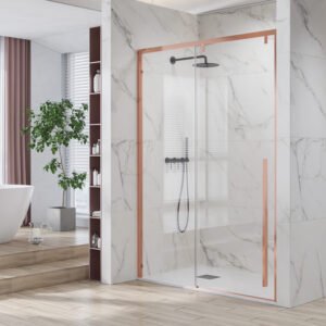 Καμπίνα από τοίχο σε τοίχο με διάφανο κρύσταλλο SANTORINI 400 Rose Gold KARAG 150x200cm