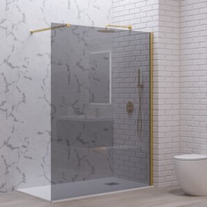 Σταθερό διαχωριστικό ντουζιέρας με fume κρύσταλλο WALKIN 1 Gold KARAG