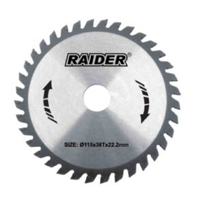 RAIDER Δίσκος κοπής ξύλου Φ115/36Δόντια 163134