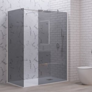 Σταθερά διαχωριστικά ντουζιέρας με fume κρύσταλλο WALKIN 2 White KARAG 140x200cm