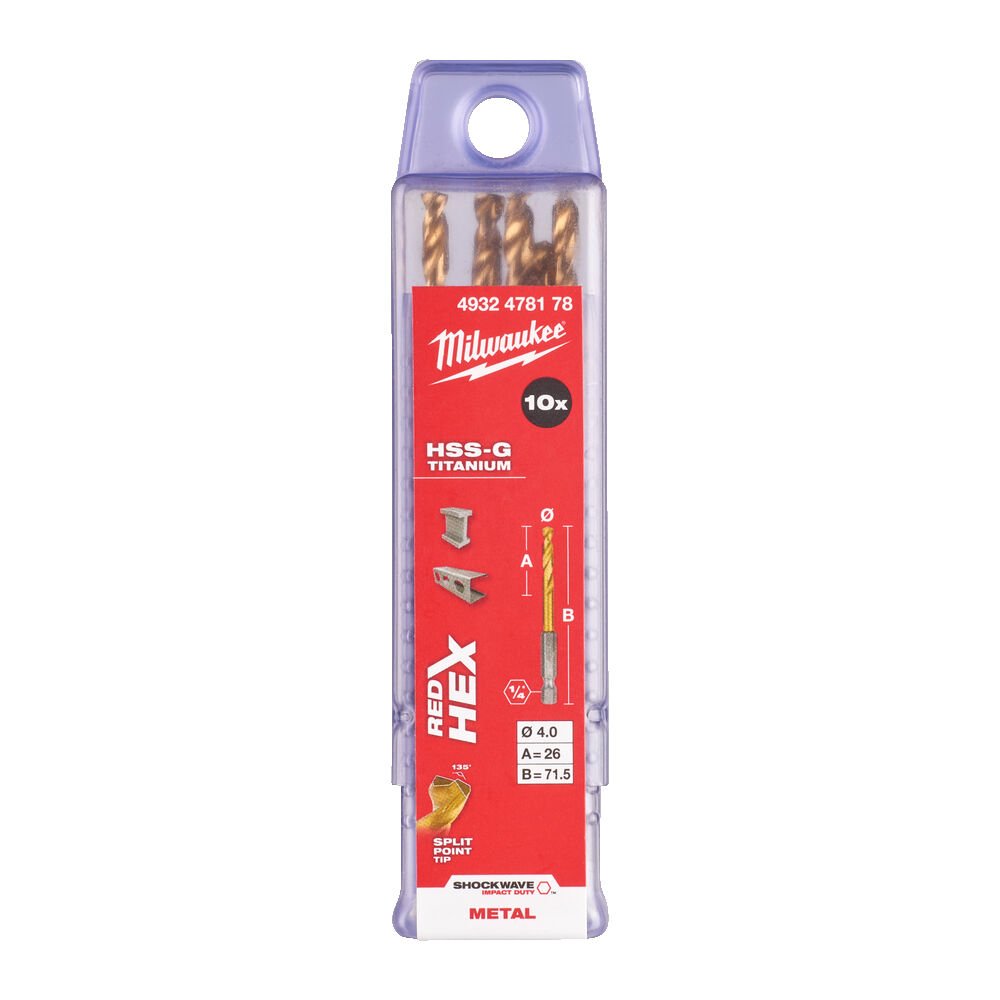 ΤΡΥΠΑΝΙΑ ΤΙΤΑΝΙΟΥ 1/4'' 4mm SET 10τεμ. MW