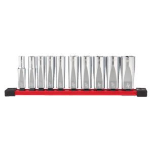 ΚΑΡΥΔΑΚΙΑ ΜΑΚΡΥΑ 3/8" Chrome ΙΝΤΣΑΣ SET 10τεμ. MW