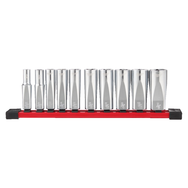 ΚΑΡΥΔΑΚΙΑ ΜΑΚΡΥΑ 3/8" Chrome ΙΝΤΣΑΣ SET 10τεμ. MW
